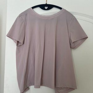 Lavender lululemon short sleeve with cut out on back size 6